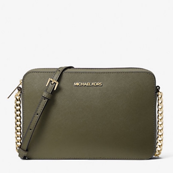 Michael Kors Jet Set Item Large East West Zip Crossbody Leather Olive 
NWT - Picture 11 of 12
